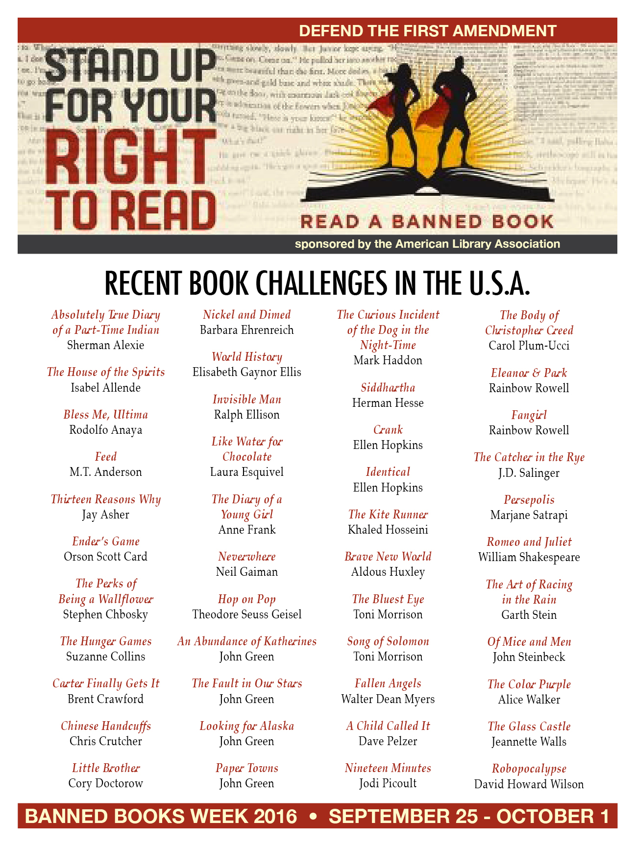 Banned Books Week poster 2016 (18x24)