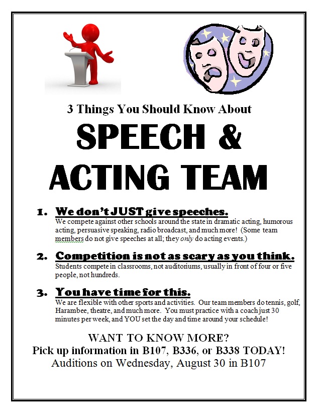 Speech tryouts