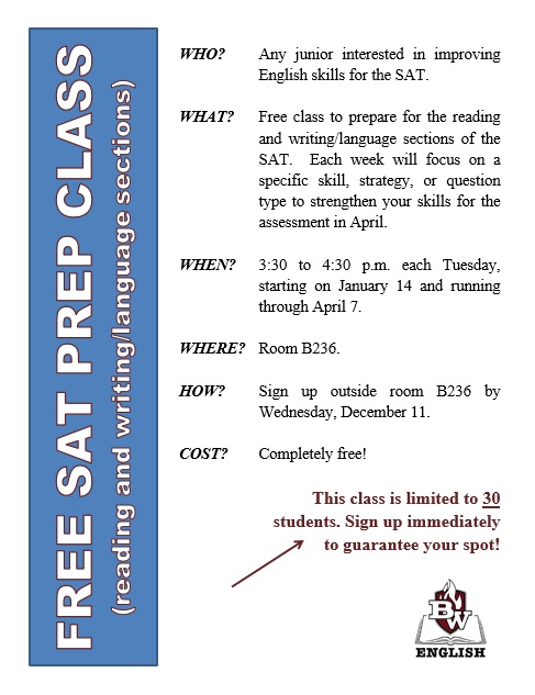 SAT after school tutoring poster