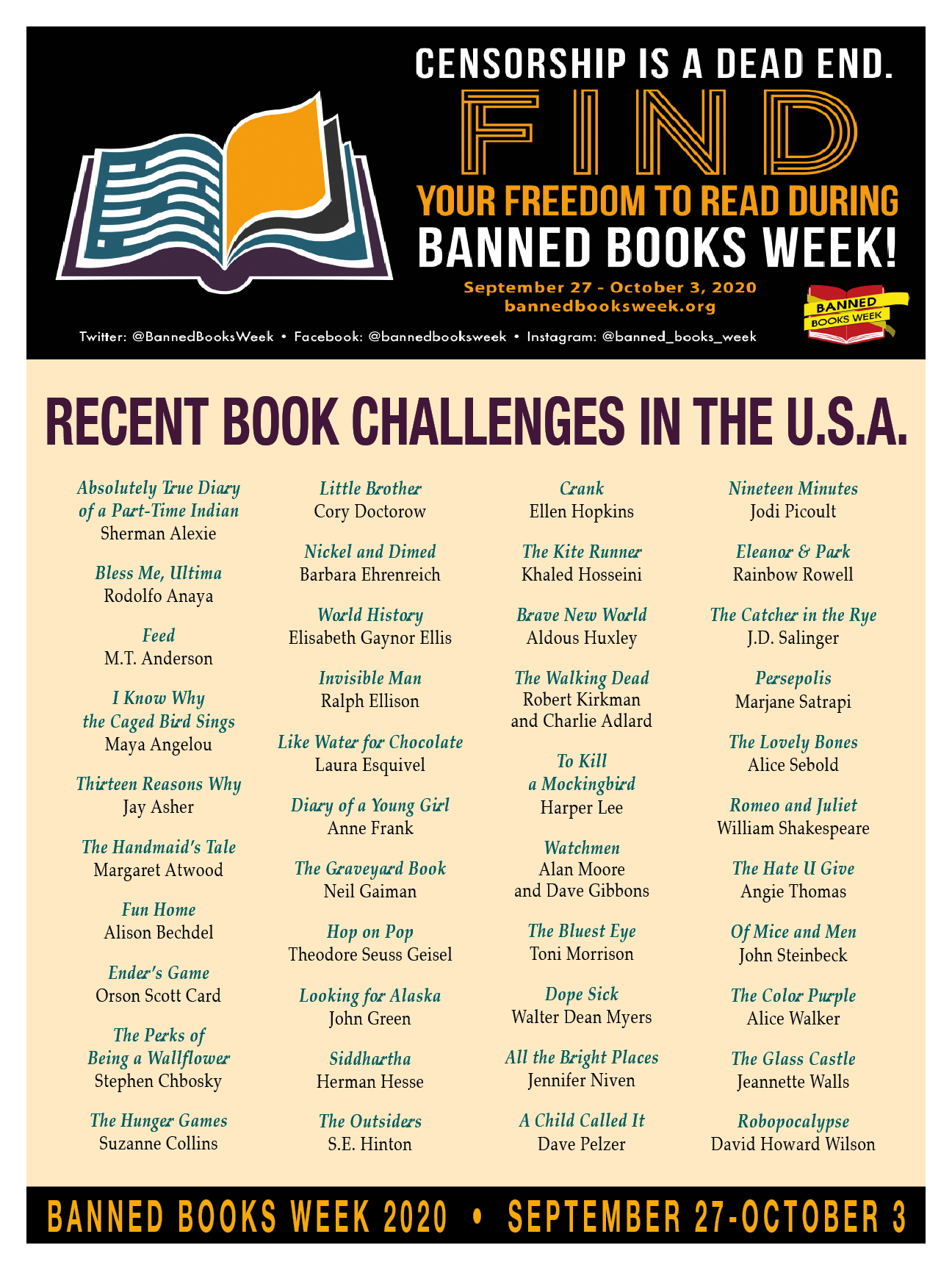 Banned Books Week poster 2020 (18x24)