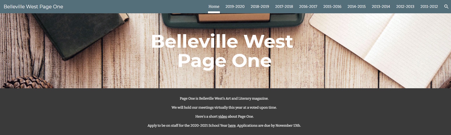 Page One website