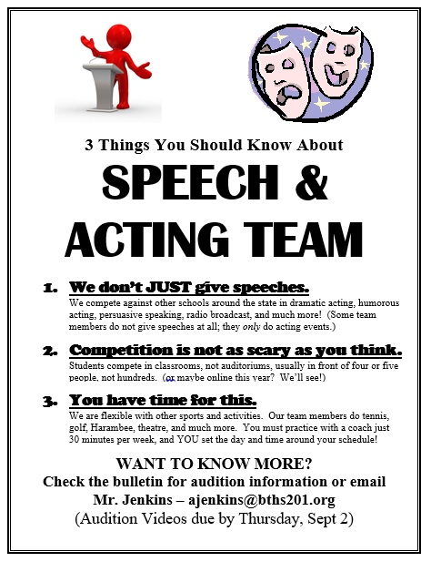 Speech team auditions