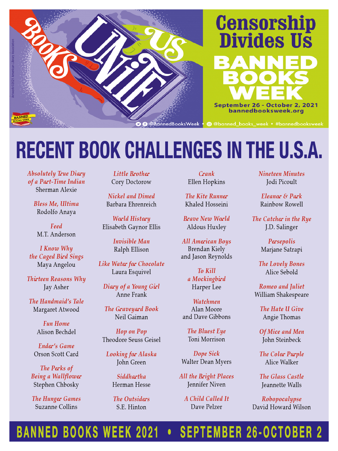 Banned Books Week poster 2021 (18x24)