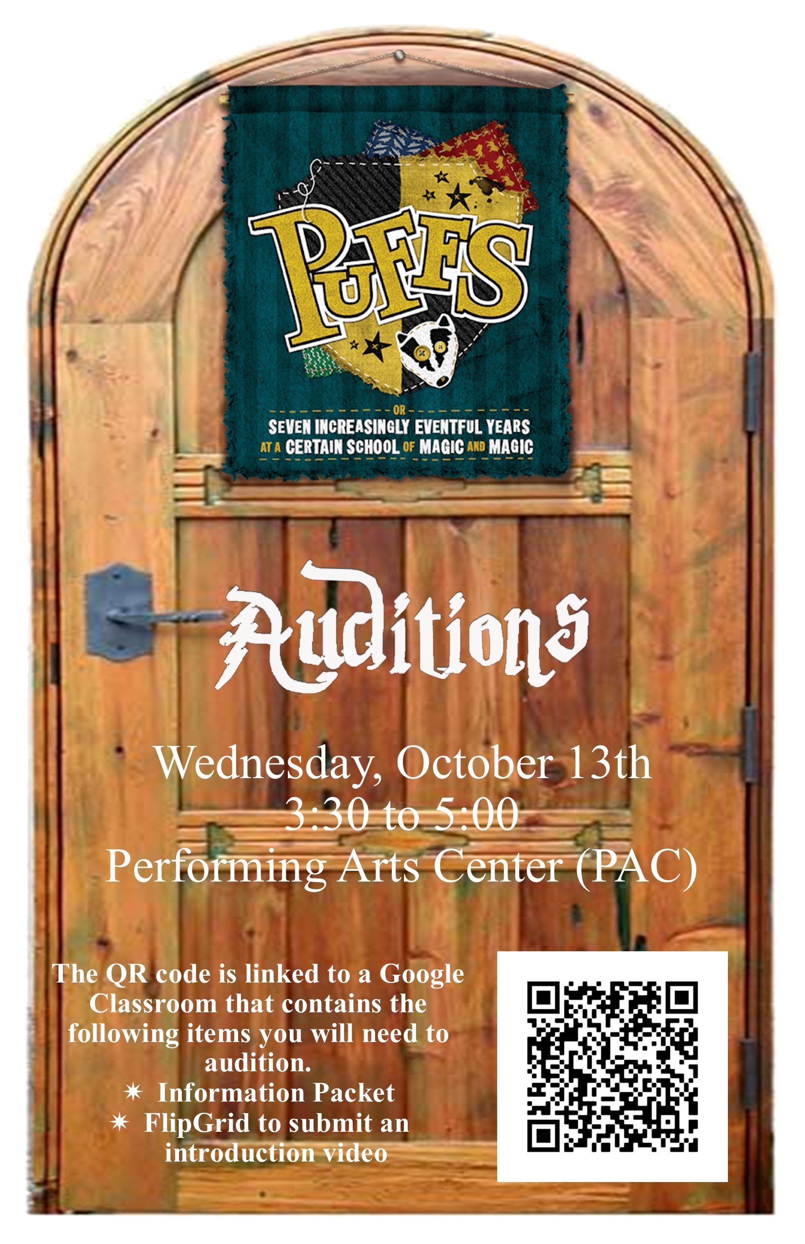 Puffs audition poster