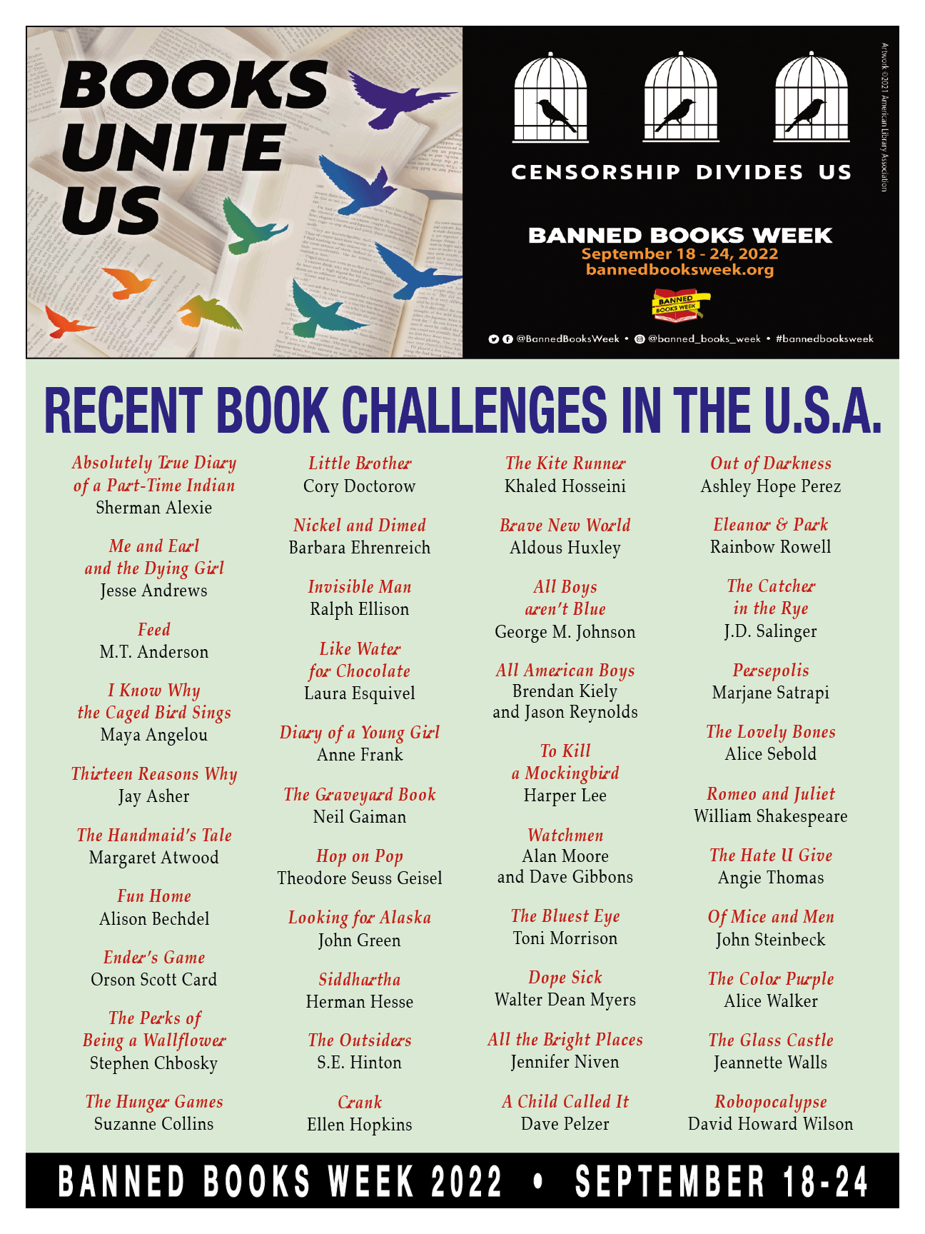 Banned Books Week poster 2022 (18x24)