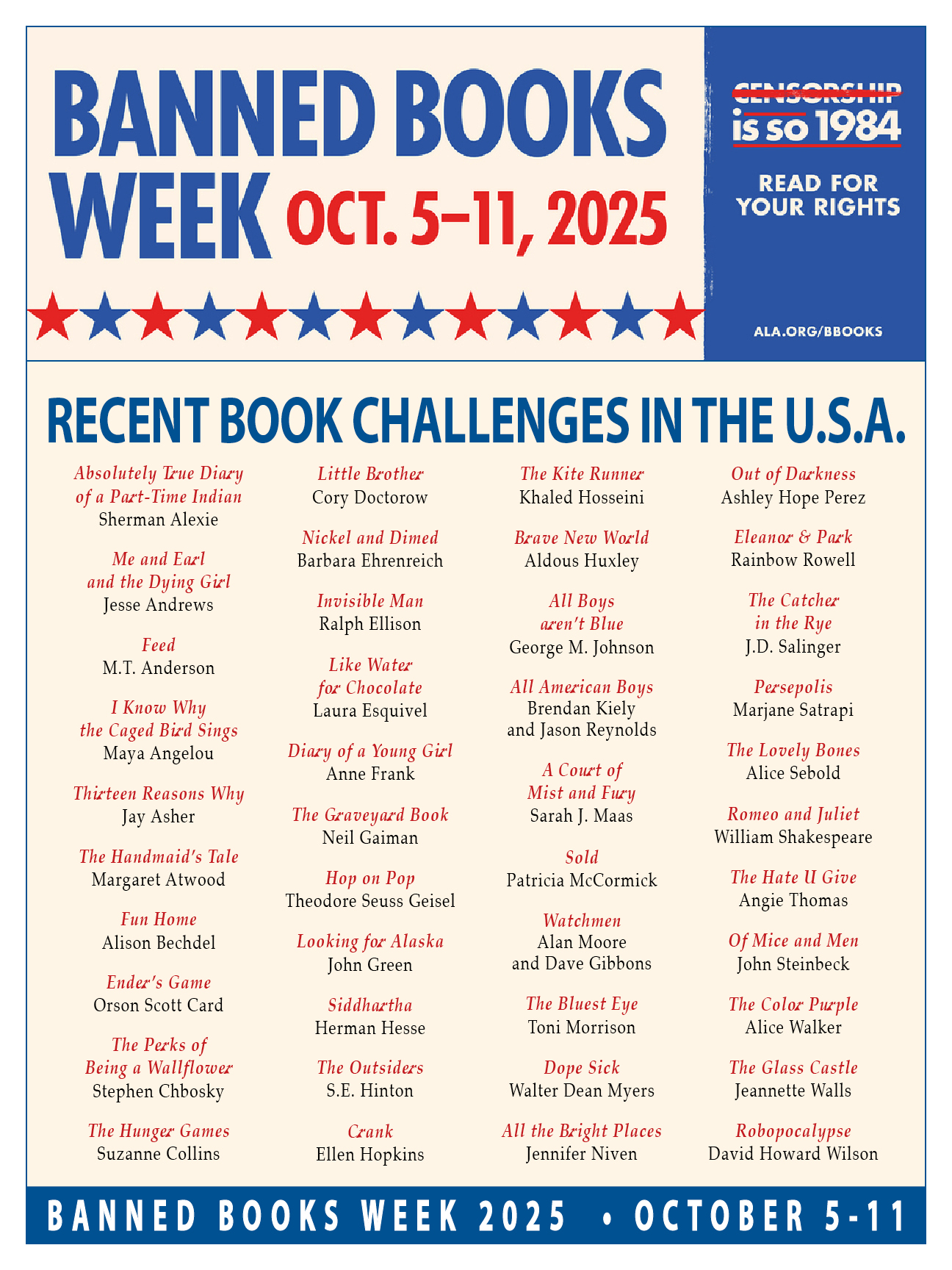 Banned Books Week poster 2025 (18x24)